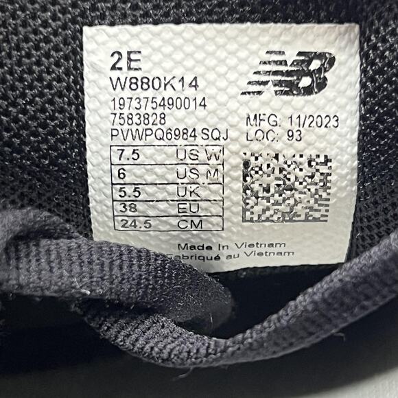 New Balance Fresh Foam 880v14 Shoes Women Size 7.5 EE Wide Black Running Sneaker - Picture 8 of 9